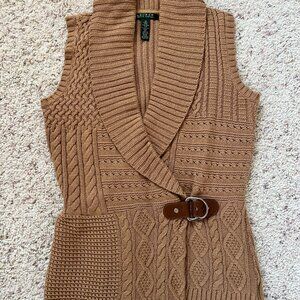 Lauren Ralph Lauren cable sweater vest est w/ buckle Size M